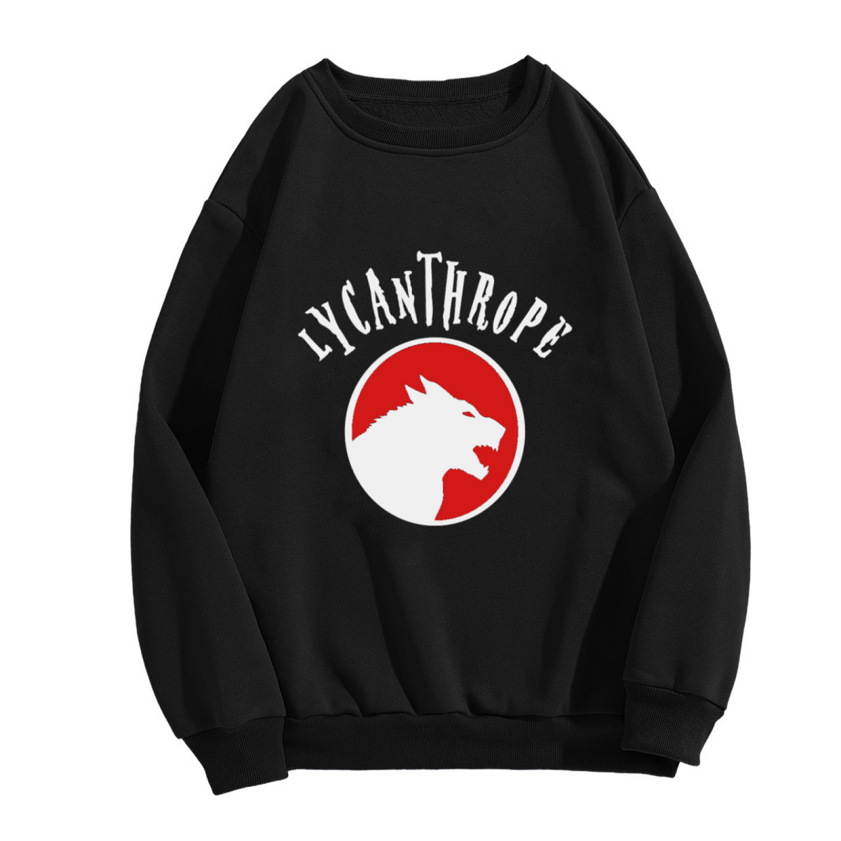 Lycanthrope Werewolf Crewneck Sweatshirt, Snarling Wolf Badge Pullover, Halloween Gift