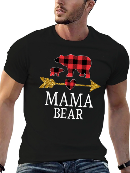 Mama Bear Buffalo Plaid Arrow Graphic Tee