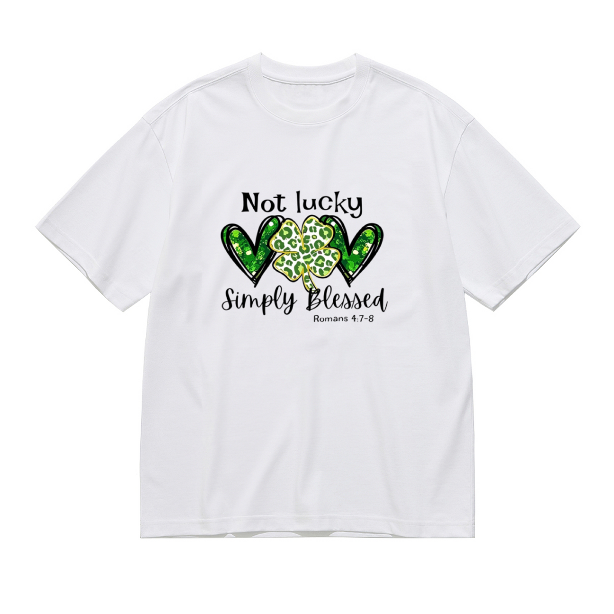 Shamrock Heart Not Lucky Simply Blessed St Patrick Tee