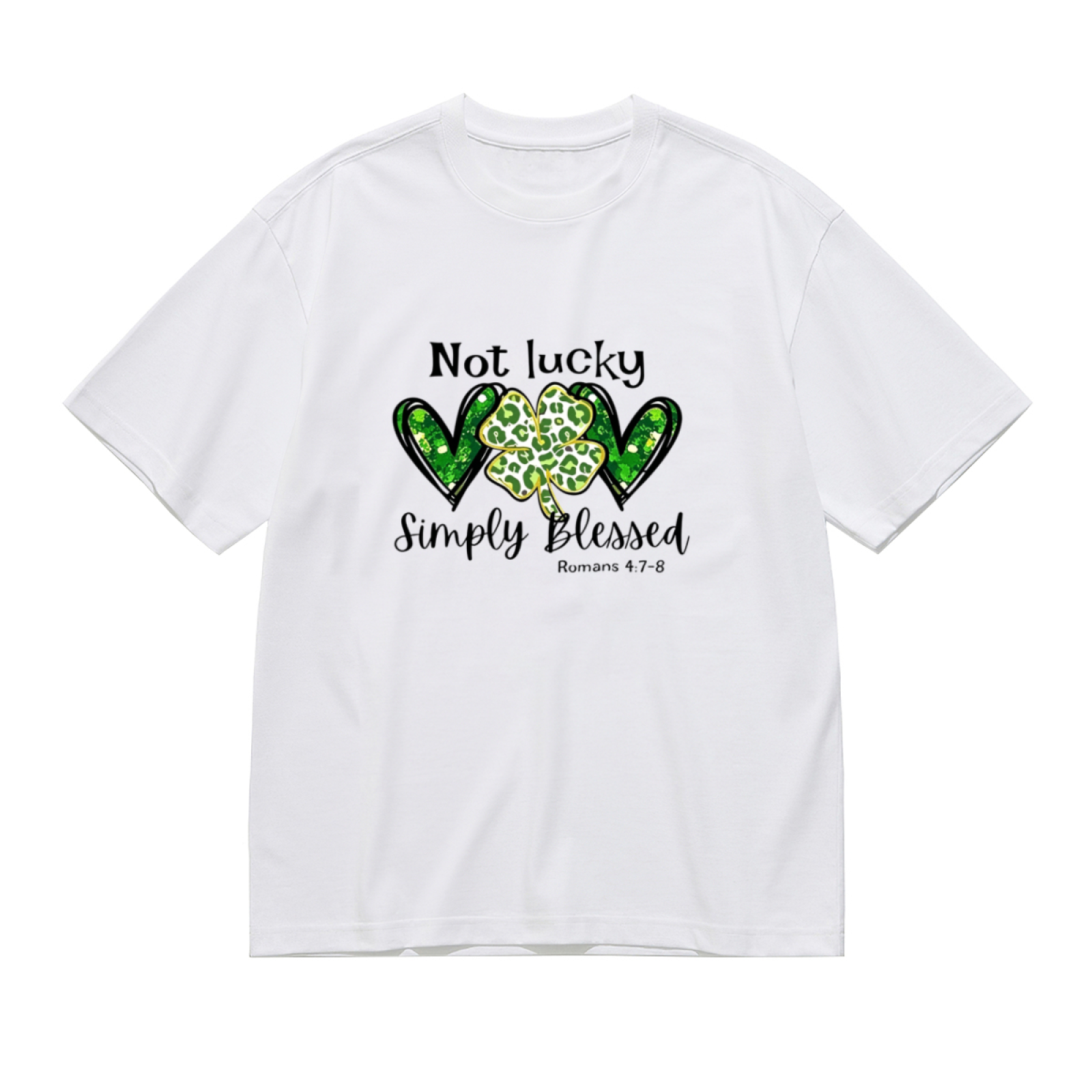 Shamrock Heart Not Lucky Simply Blessed St Patrick Tee