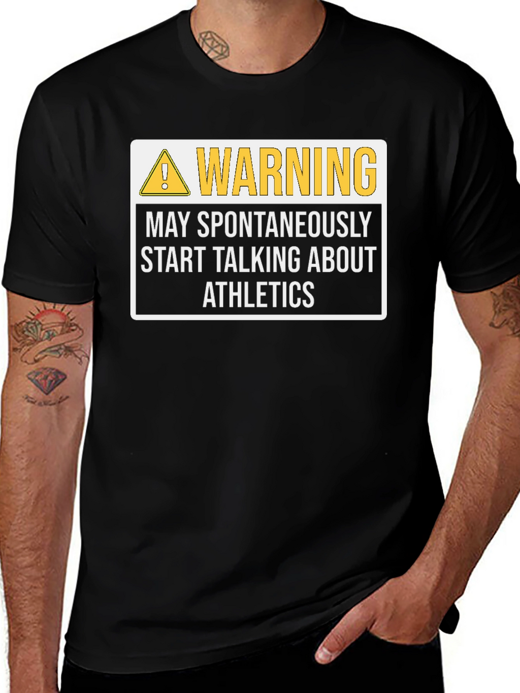 Warning May Spontaneously Start Talking About Athletics T-Shirt