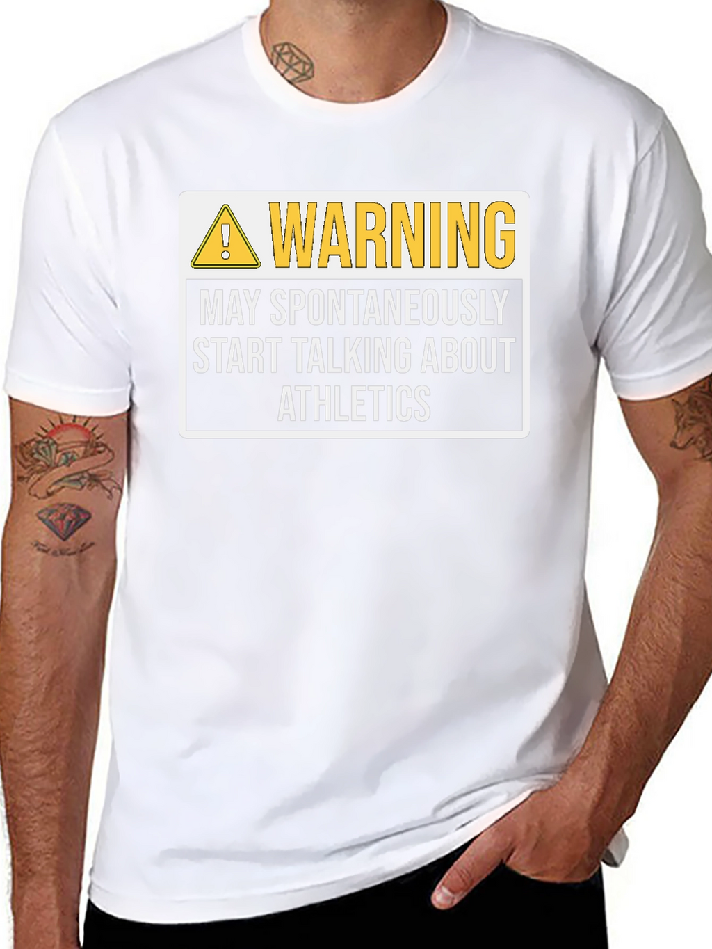 Warning May Spontaneously Start Talking About Athletics T-Shirt