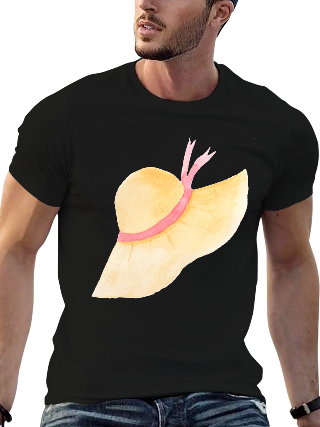 Sun Hat Graphic Tee - Stylish Summer T-Shirt