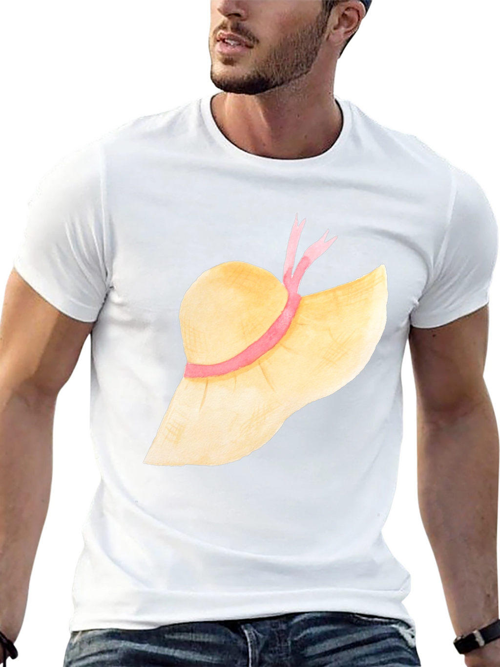 Sun Hat Graphic Tee - Stylish Summer T-Shirt