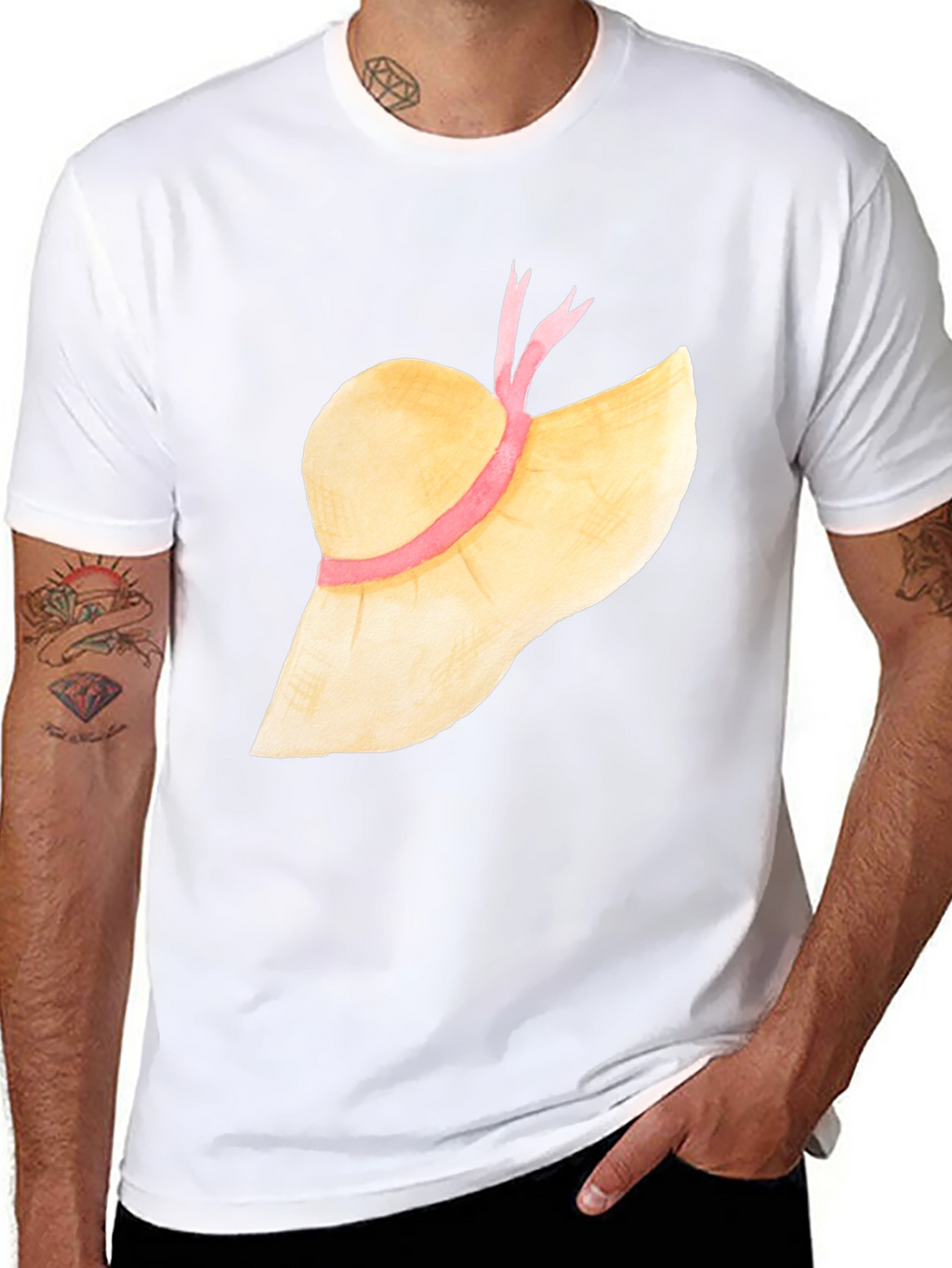 Sun Hat Graphic Tee - Stylish Summer T-Shirt