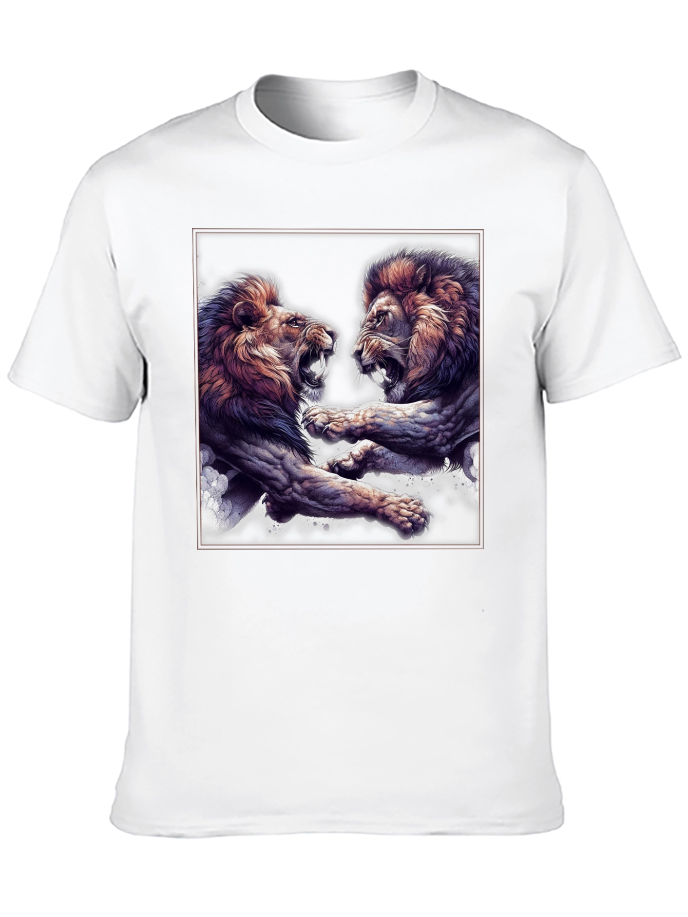 Lion Fight Graphic Black T-Shirt