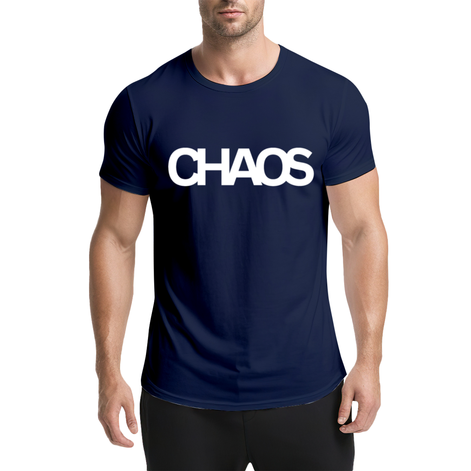 Minimal Chaos Letter Dark Navy T-Shirt, Dark Cool Daily Basic Oversized Tee