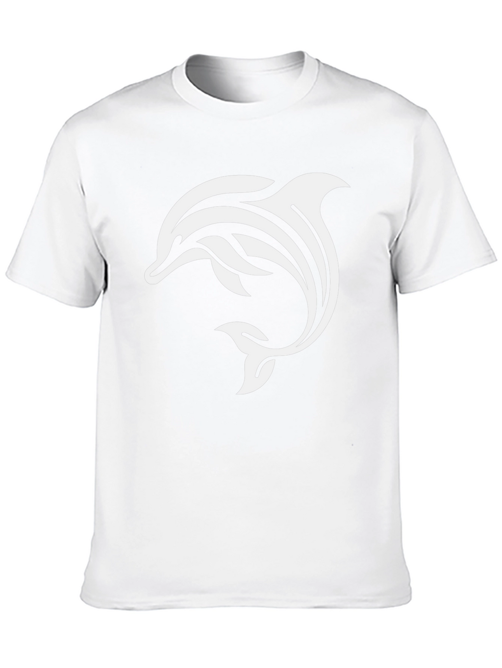 Black T-Shirt with White Dolphin Graphic