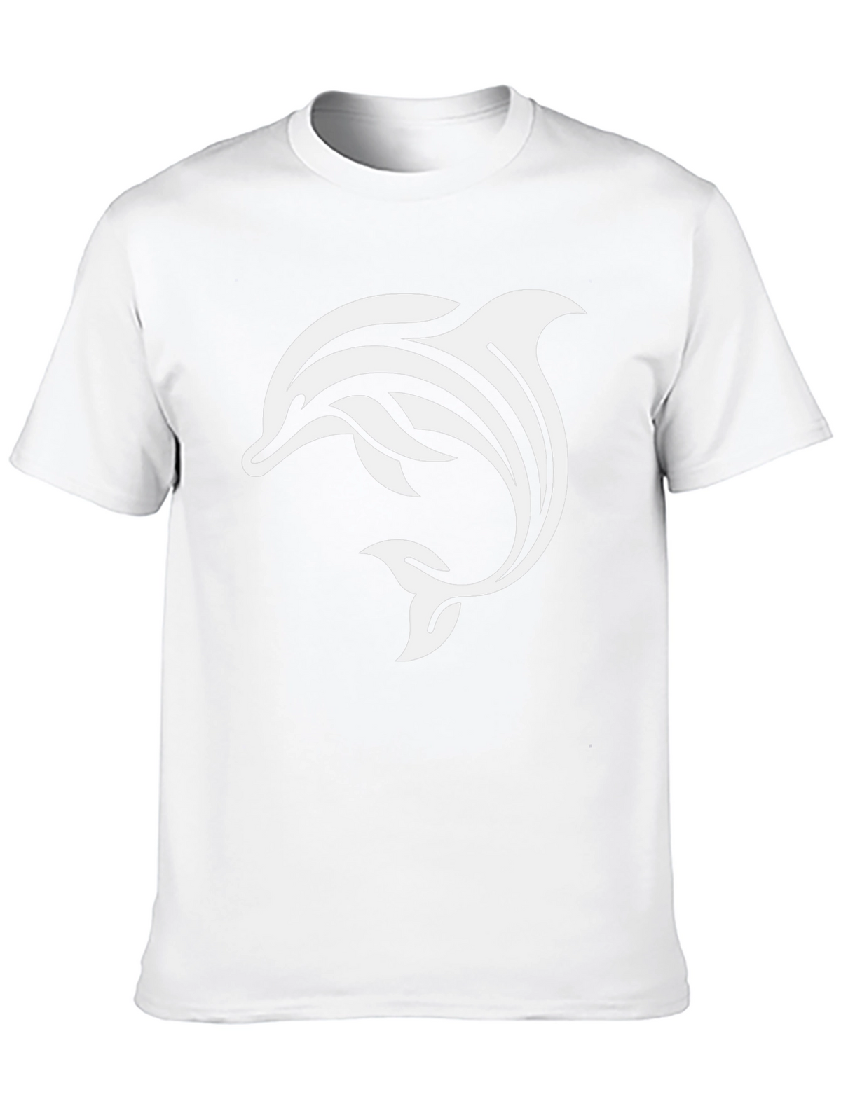 Black T-Shirt with White Dolphin Graphic