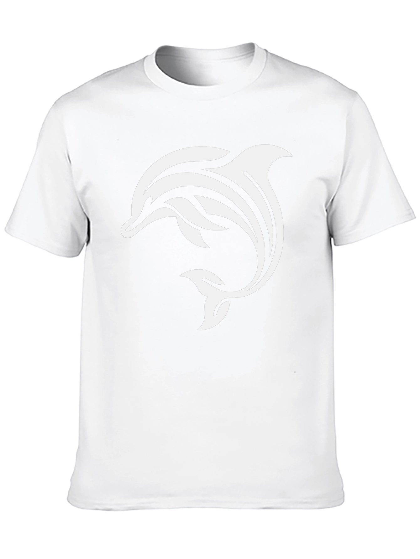 Black T-Shirt with White Dolphin Graphic