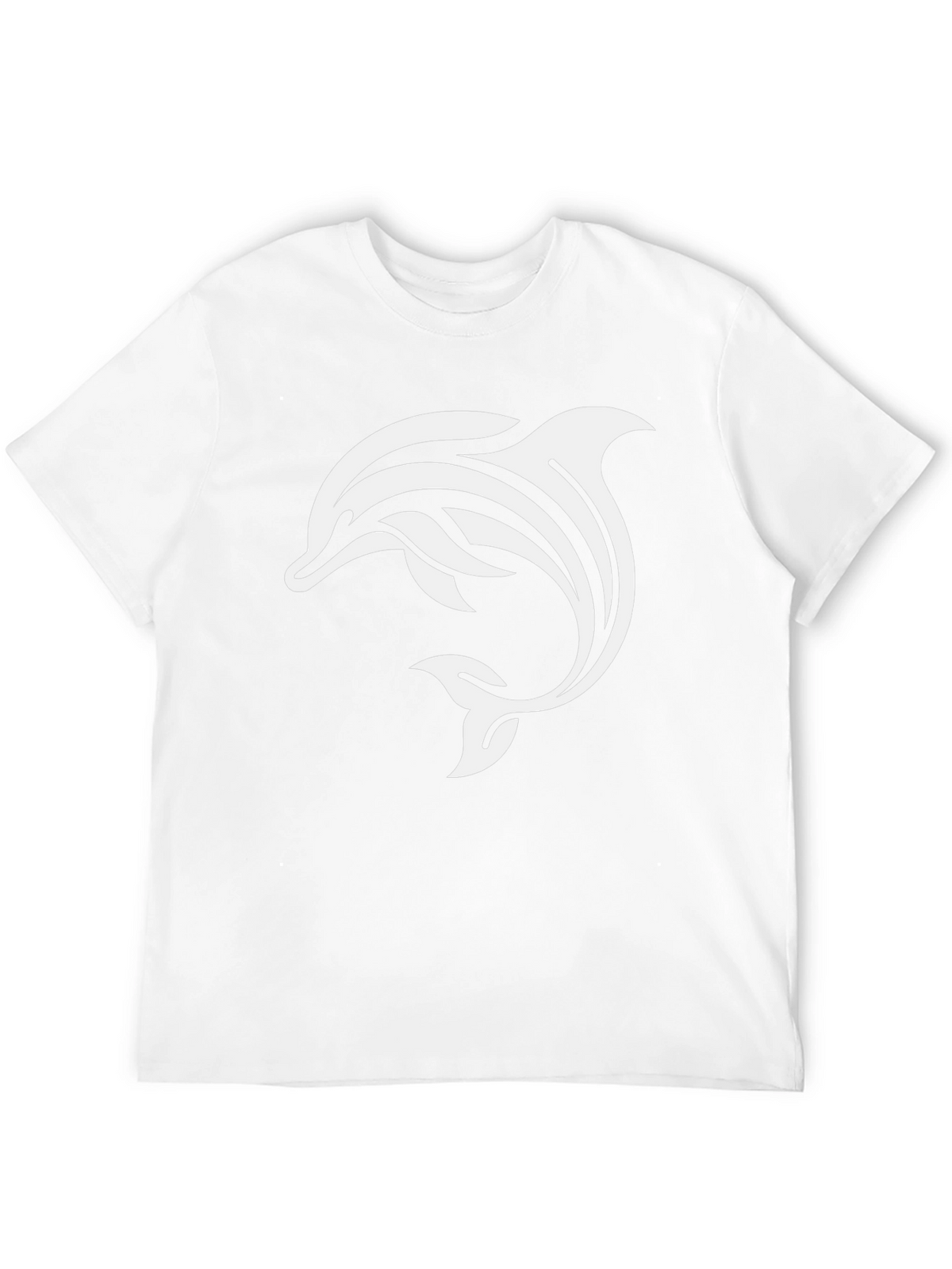 Black T-Shirt with White Dolphin Graphic
