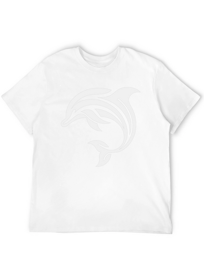 Black T-Shirt with White Dolphin Graphic