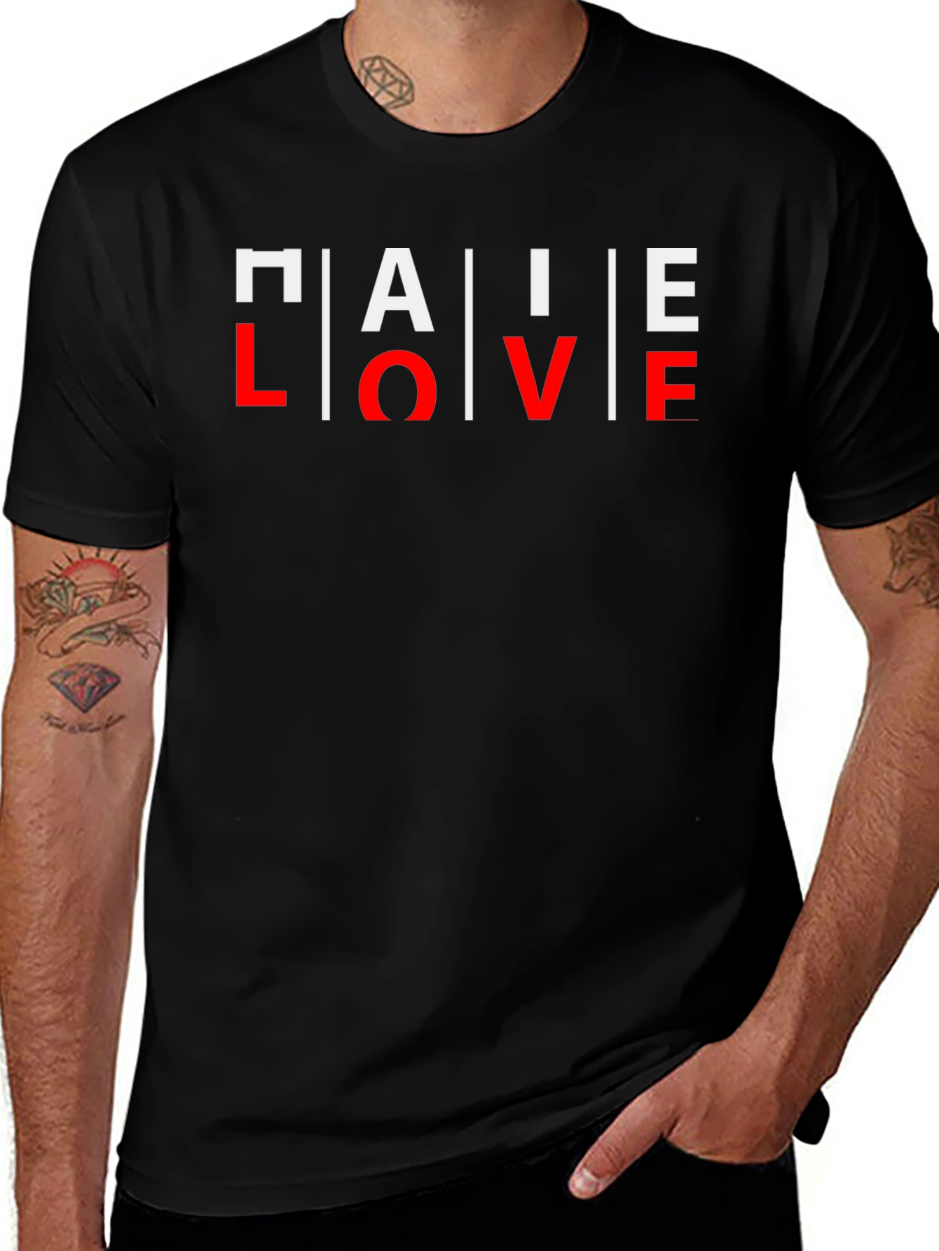 PALE LOVE Graphic Print Mens Black T-Shirt