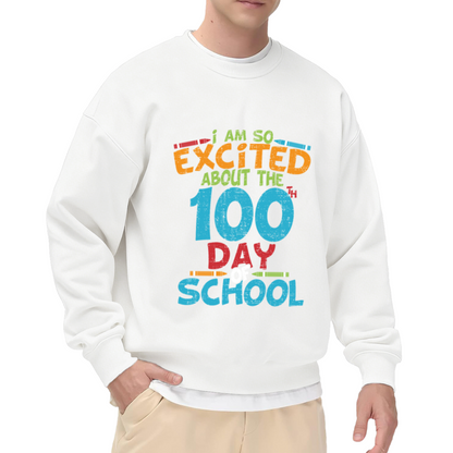 100th Day Of School Crayon Celebration Crewneck Sweatshirt | School Milestone Teacher Student Pullover, Back To School Gift