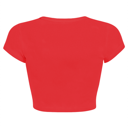 Leopard Heart Heartbeat Line Red Crop Tee ¨C Love Valentine Casual Top 14.