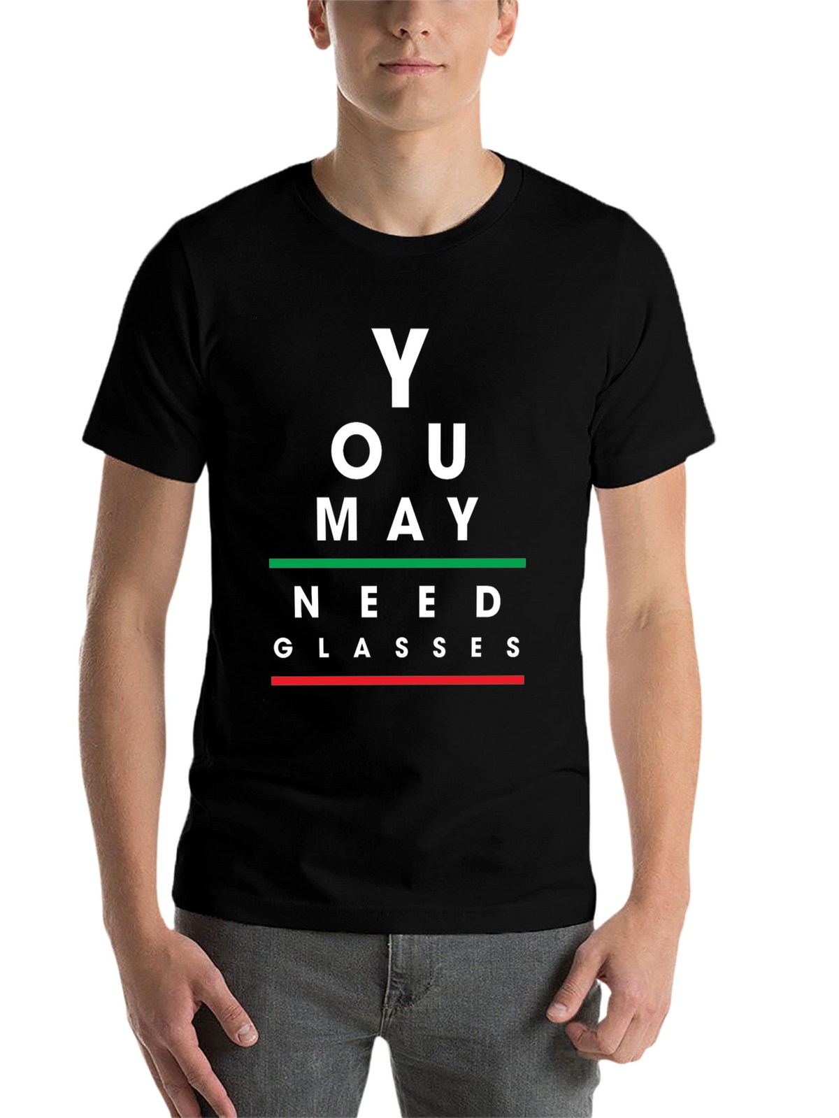 You May Need Glasses Black Graphic Tee