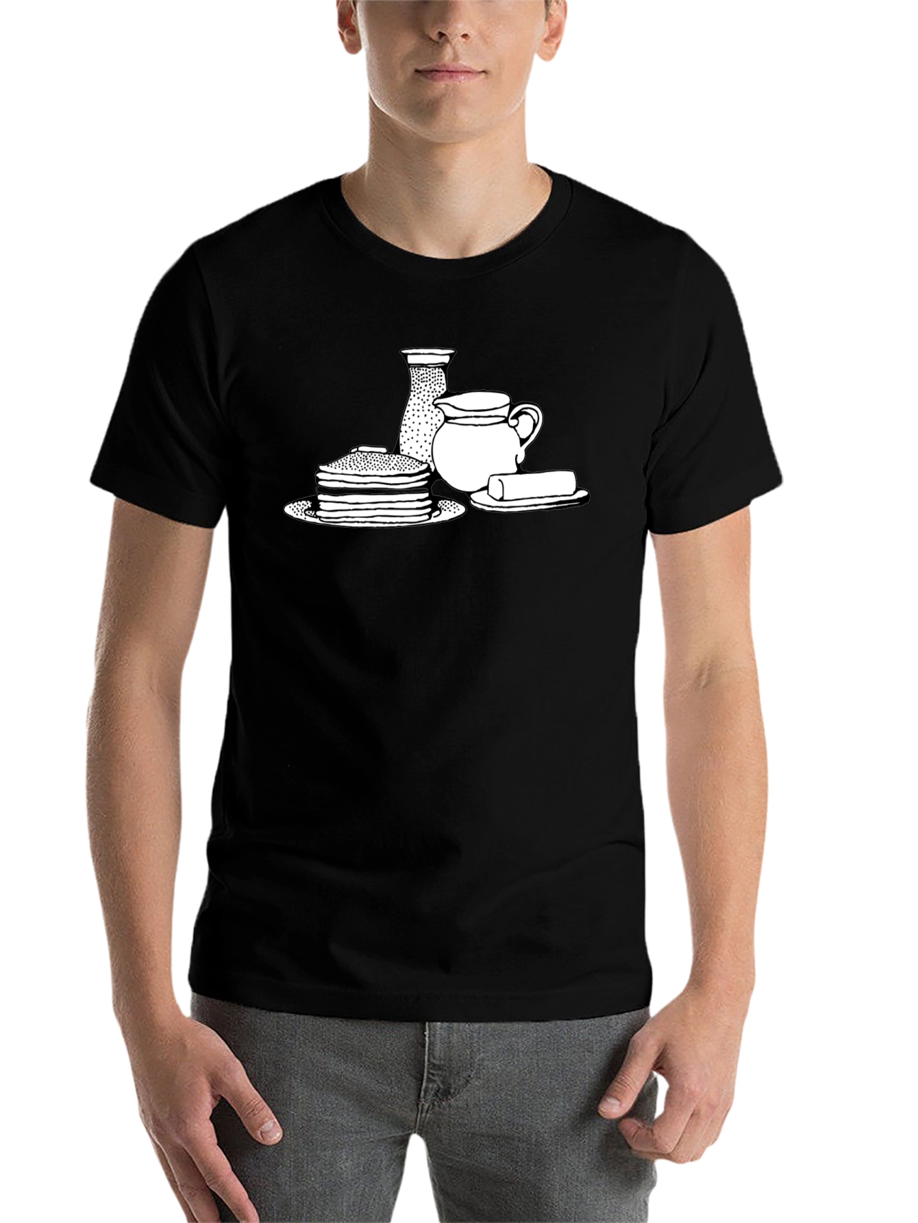 Pancake Breakfast T-Shirt - Black Comfortable Fit