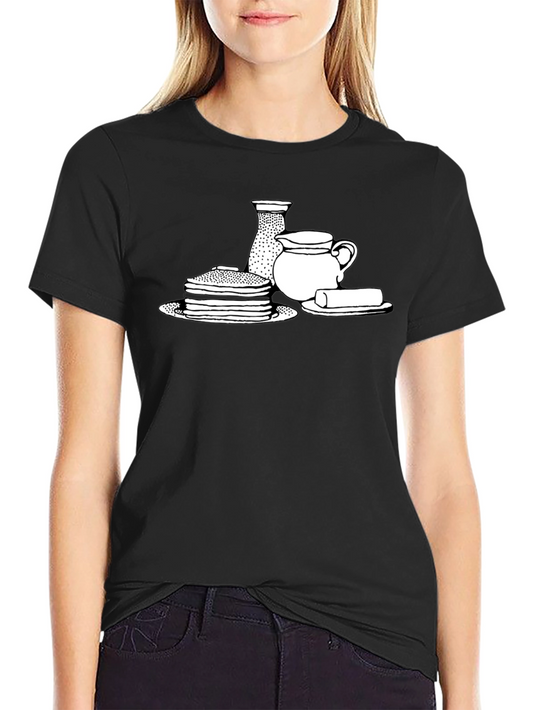 Pancake Breakfast T-Shirt - Black Comfortable Fit
