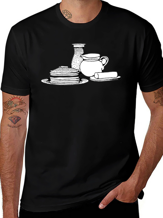 Pancake Breakfast T-Shirt - Black Comfortable Fit