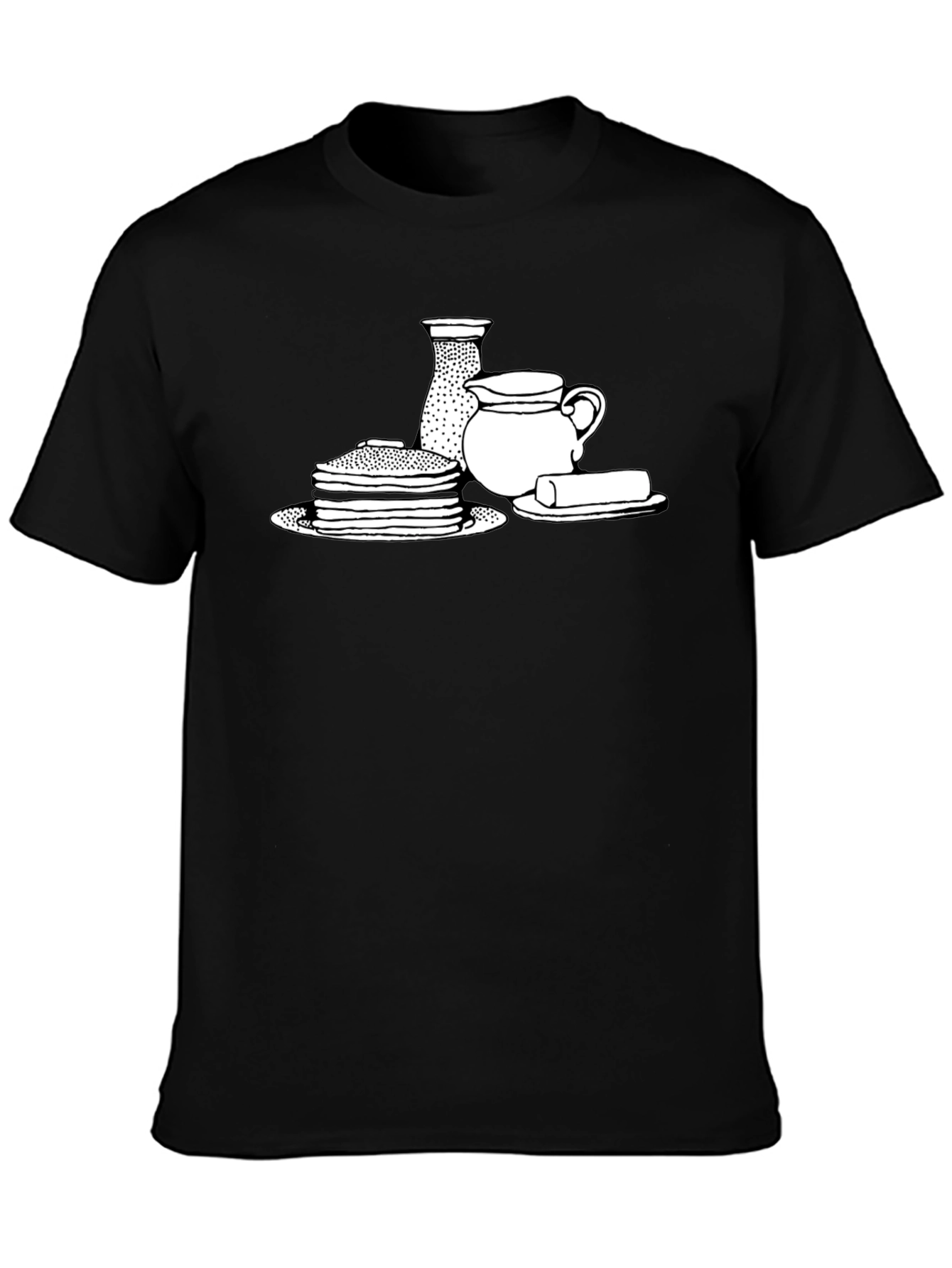 Pancake Breakfast T-Shirt - Black Comfortable Fit