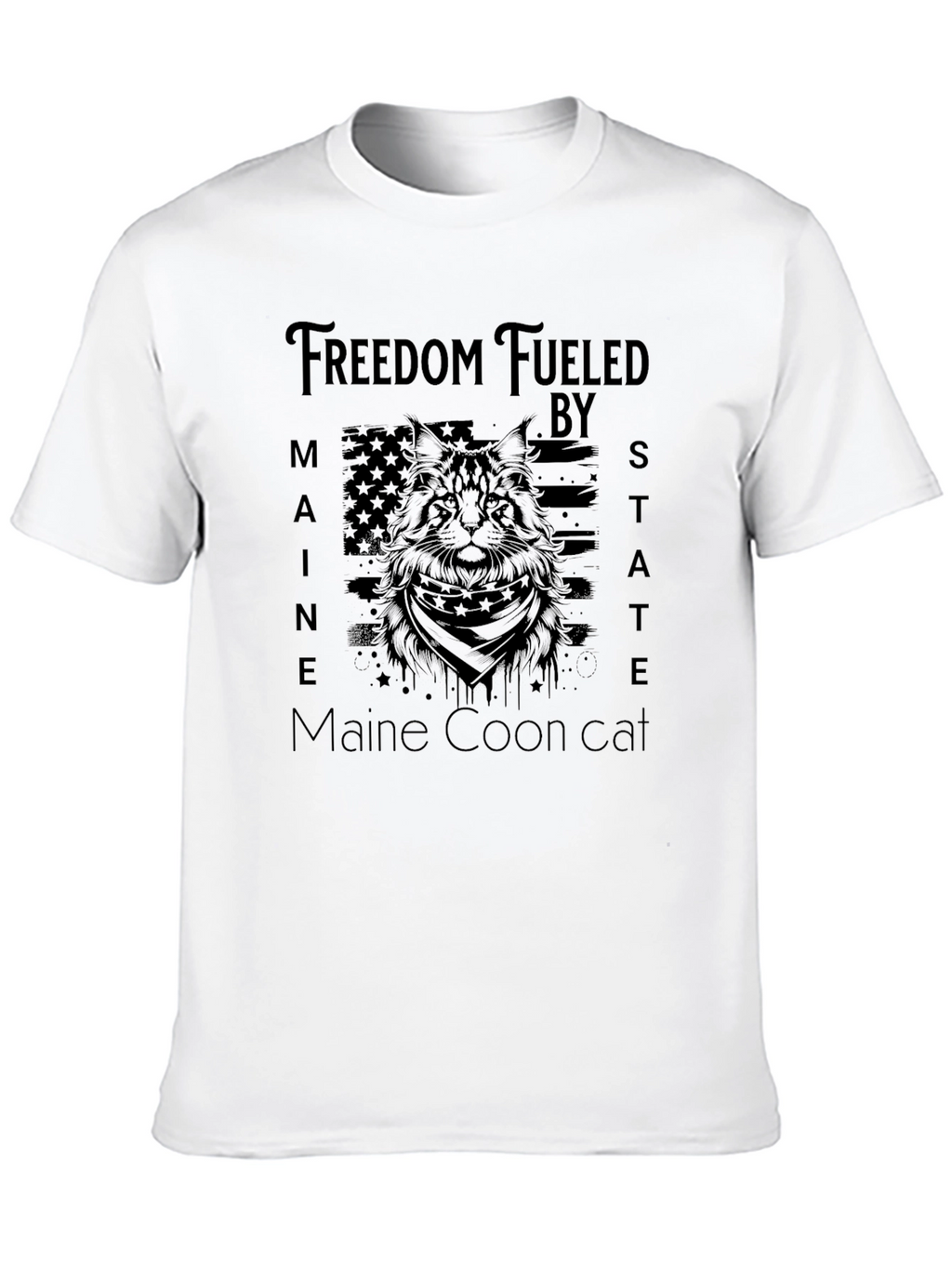 Freedom Fueled Maine Coon Cat T-Shirt