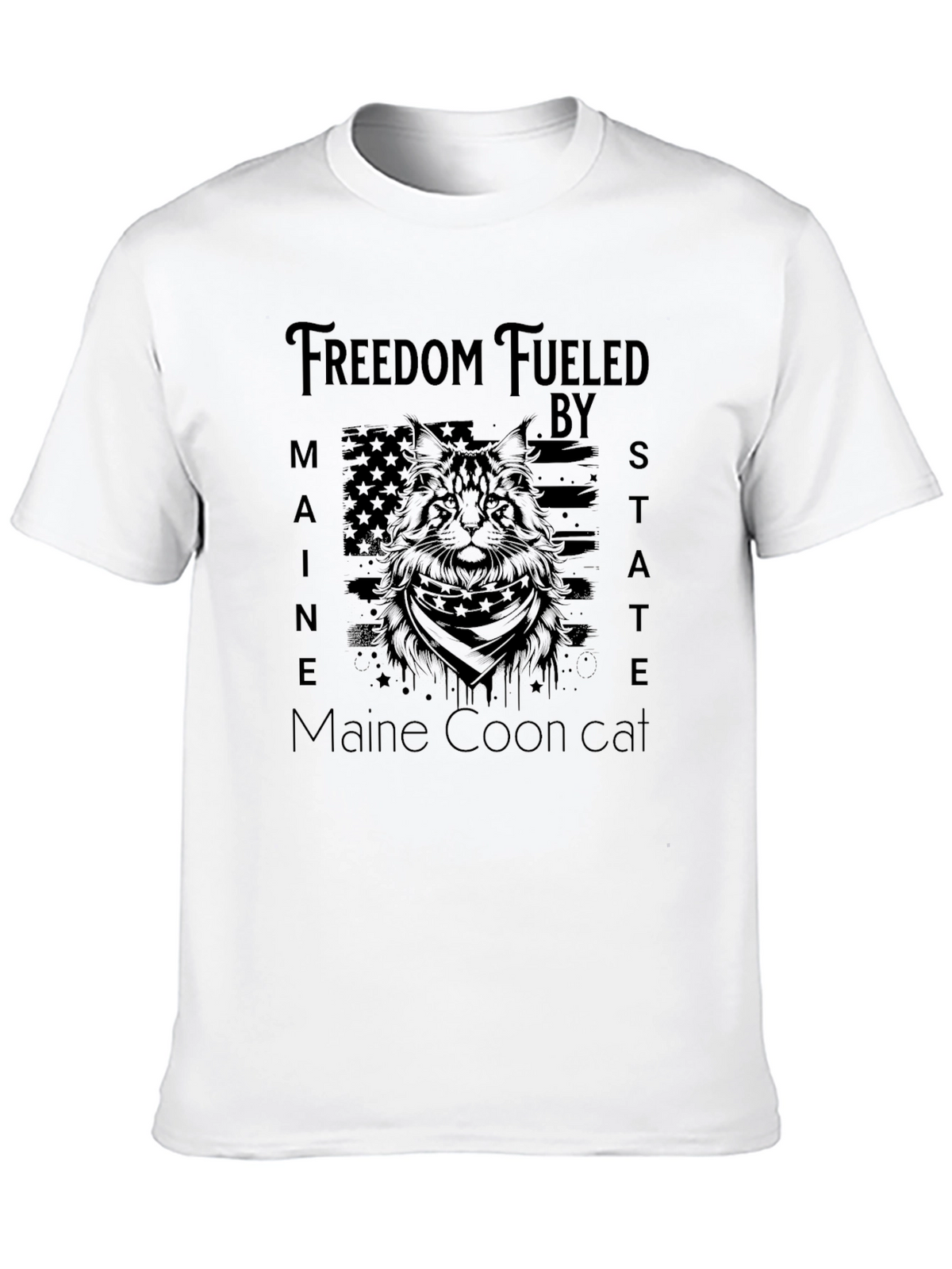 Freedom Fueled Maine Coon Cat T-Shirt
