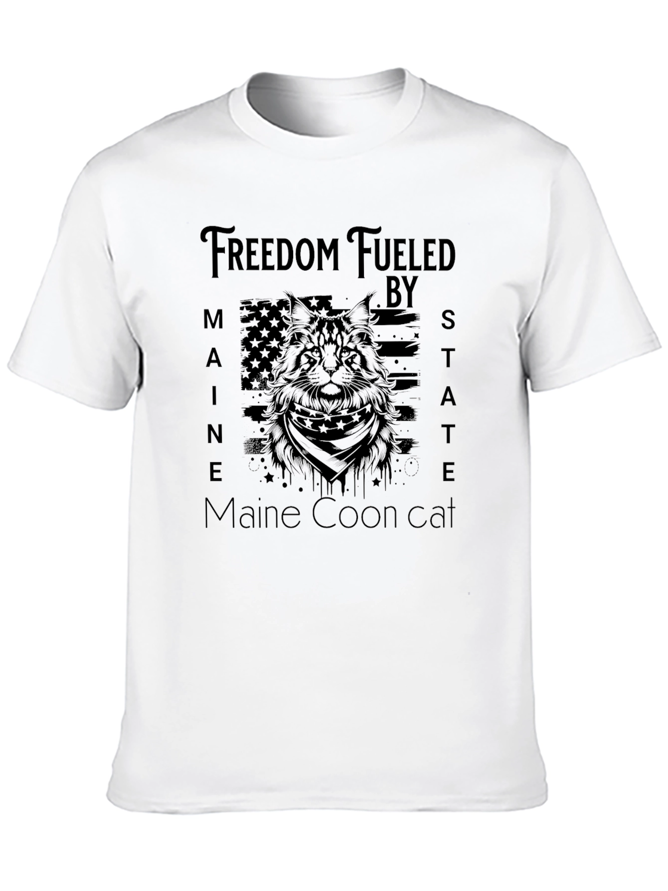 Freedom Fueled Maine Coon Cat T-Shirt