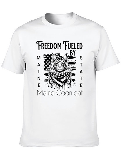 Freedom Fueled Maine Coon Cat T-Shirt