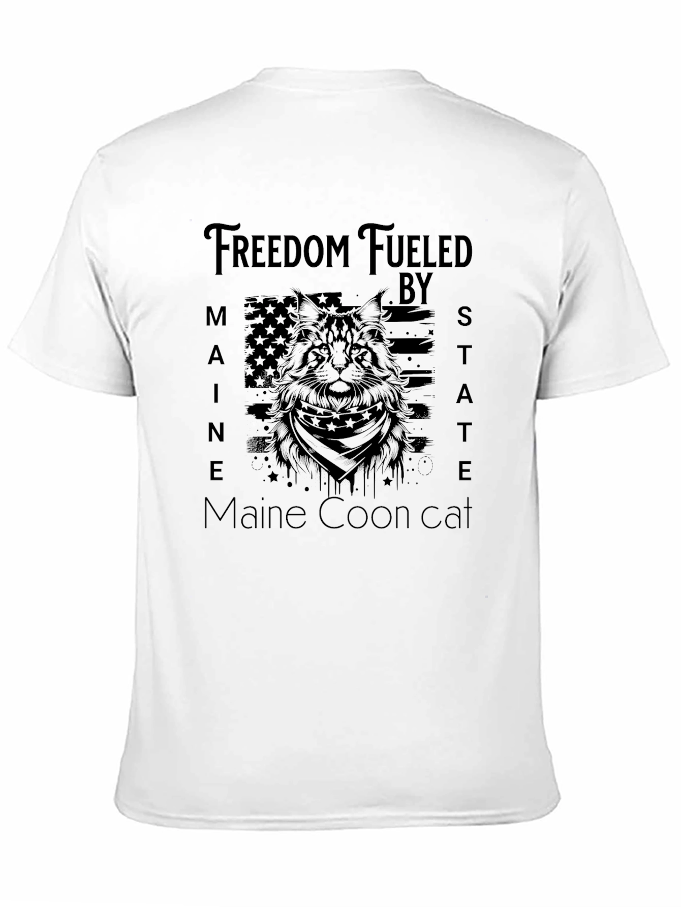 Freedom Fueled Maine Coon Cat T-Shirt
