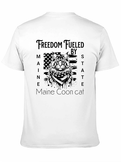 Freedom Fueled Maine Coon Cat T-Shirt