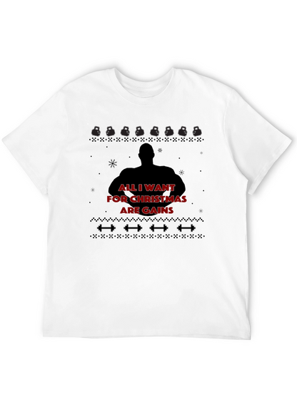 Christmas Gains T-Shirt - Gym Workout Fitness Tee