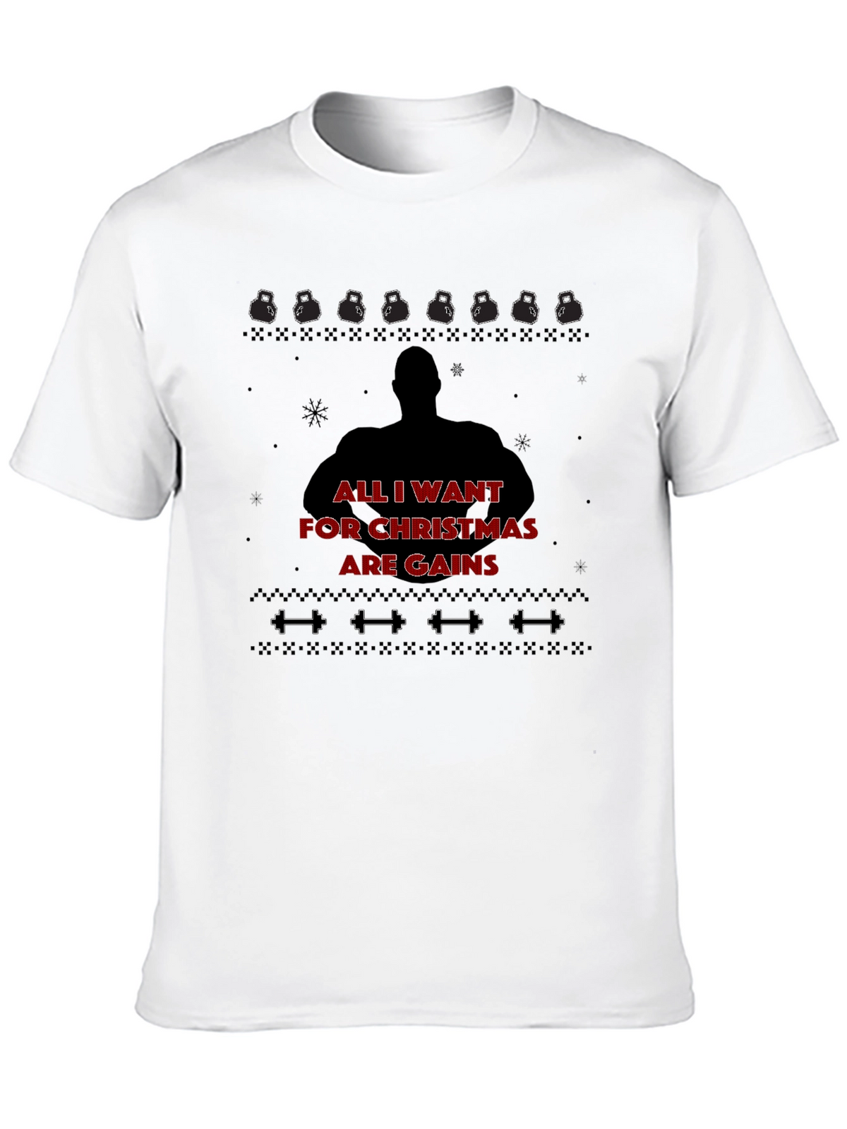 Christmas Gains T-Shirt - Gym Workout Fitness Tee