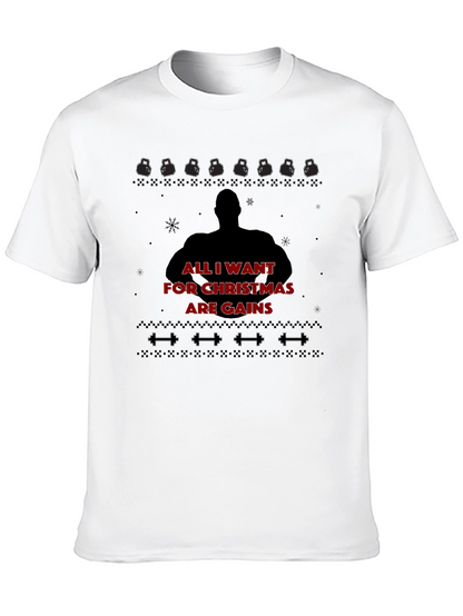 Christmas Gains T-Shirt - Gym Workout Fitness Tee