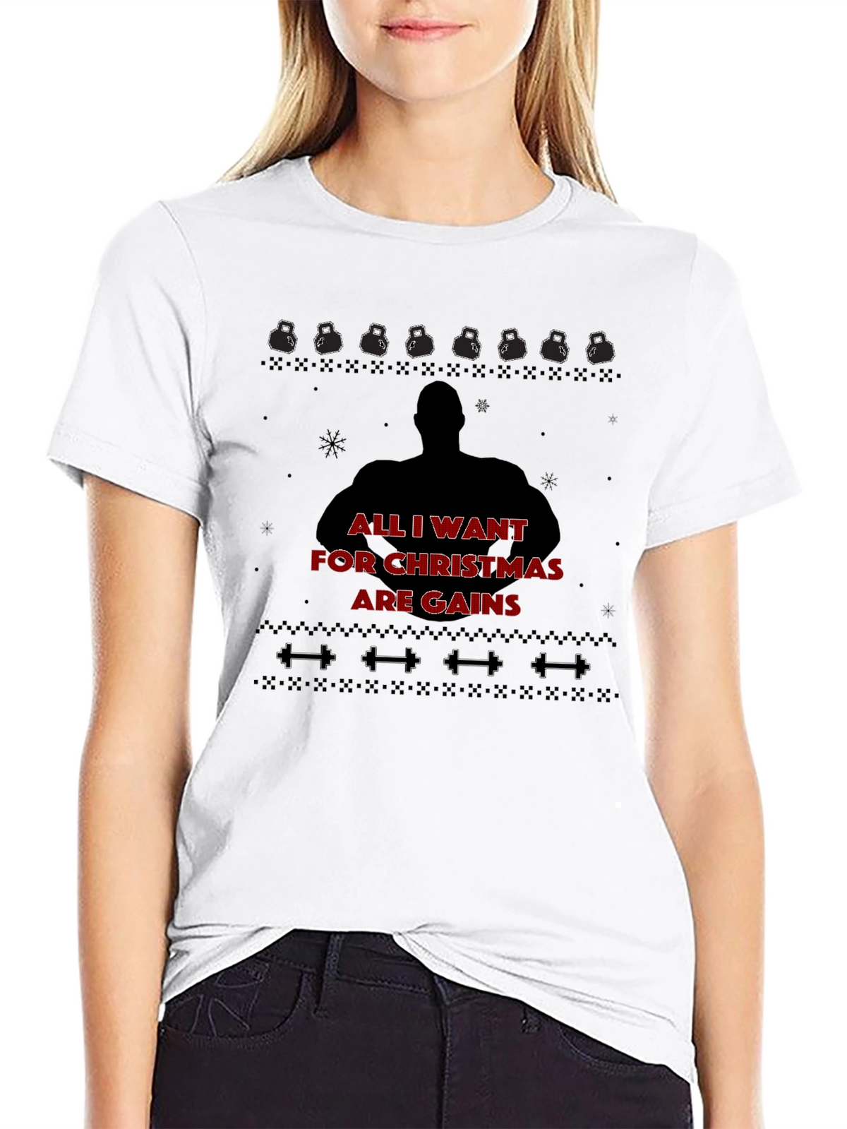 Christmas Gains T-Shirt - Gym Workout Fitness Tee