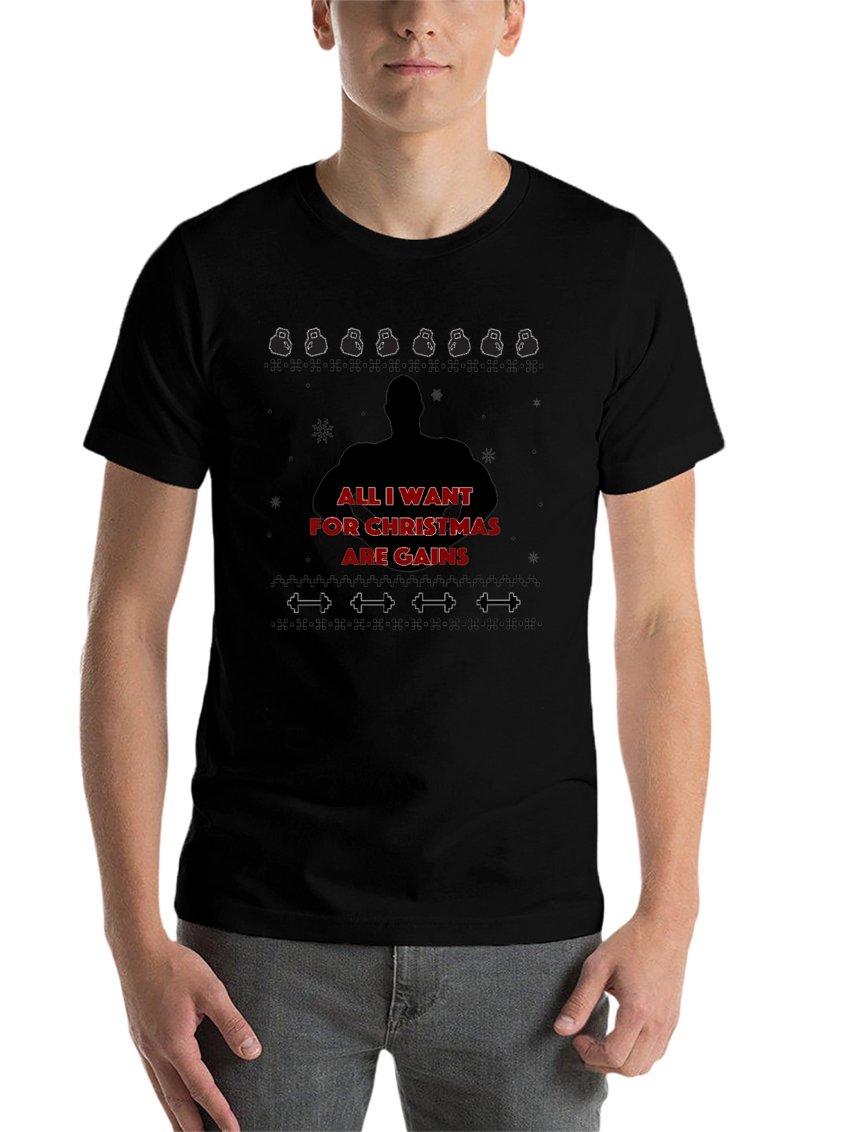 Christmas Gains T-Shirt - Gym Workout Fitness Tee