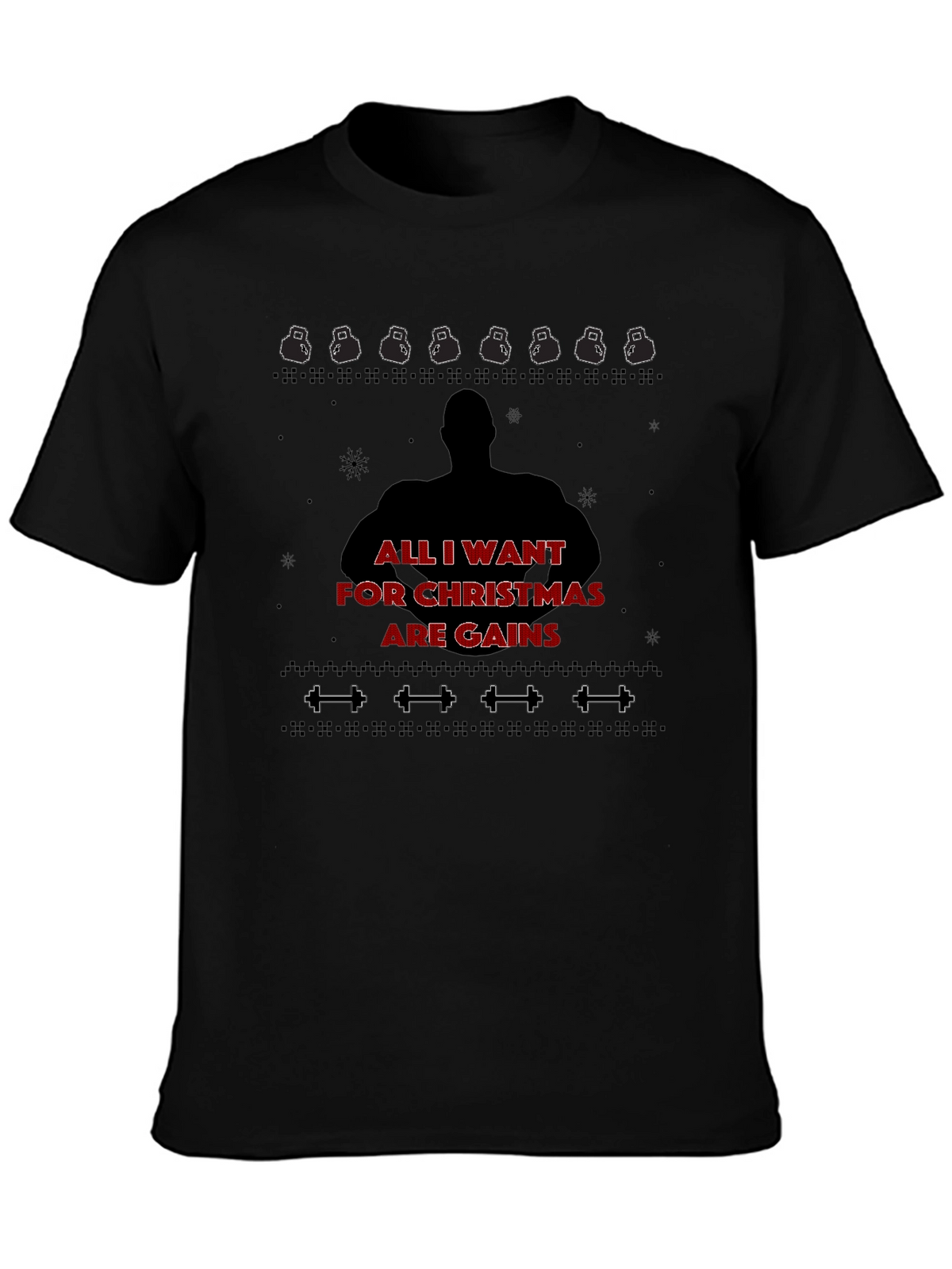 Christmas Gains T-Shirt - Gym Workout Fitness Tee