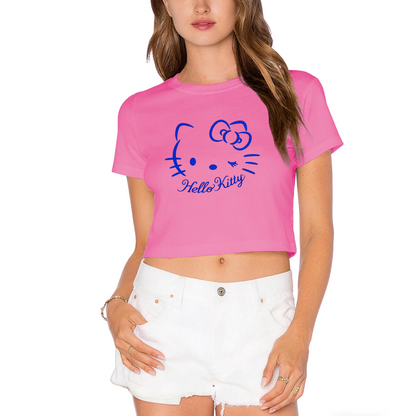 Vacation?Vibe Minnie Mouse Summer White Cropped Tee