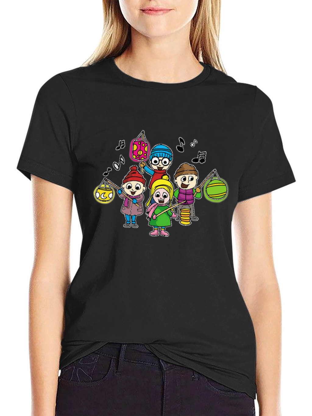 Cartoon Kids Lanterns T-Shirt