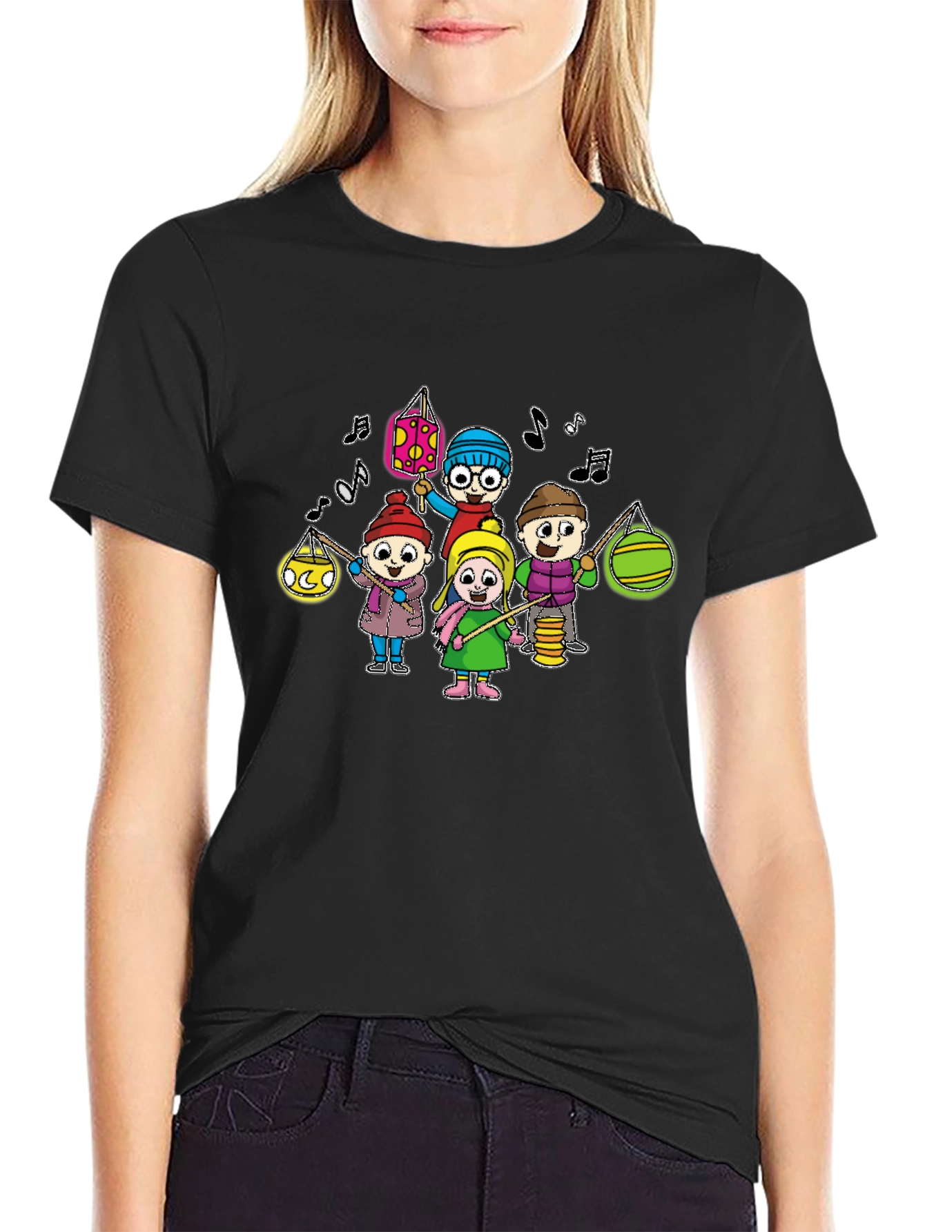 Cartoon Kids Lanterns T-Shirt