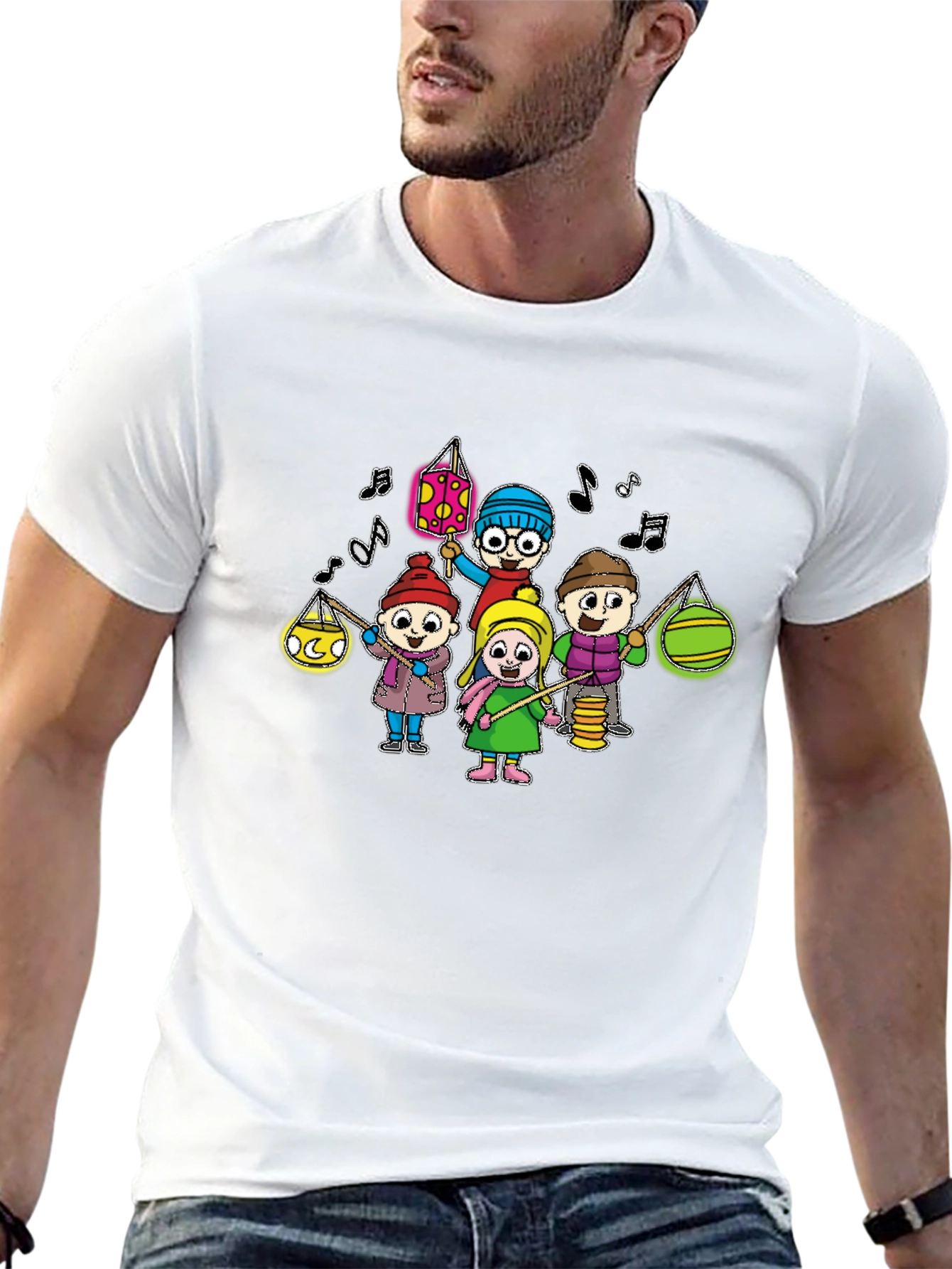 Cartoon Kids Lanterns T-Shirt