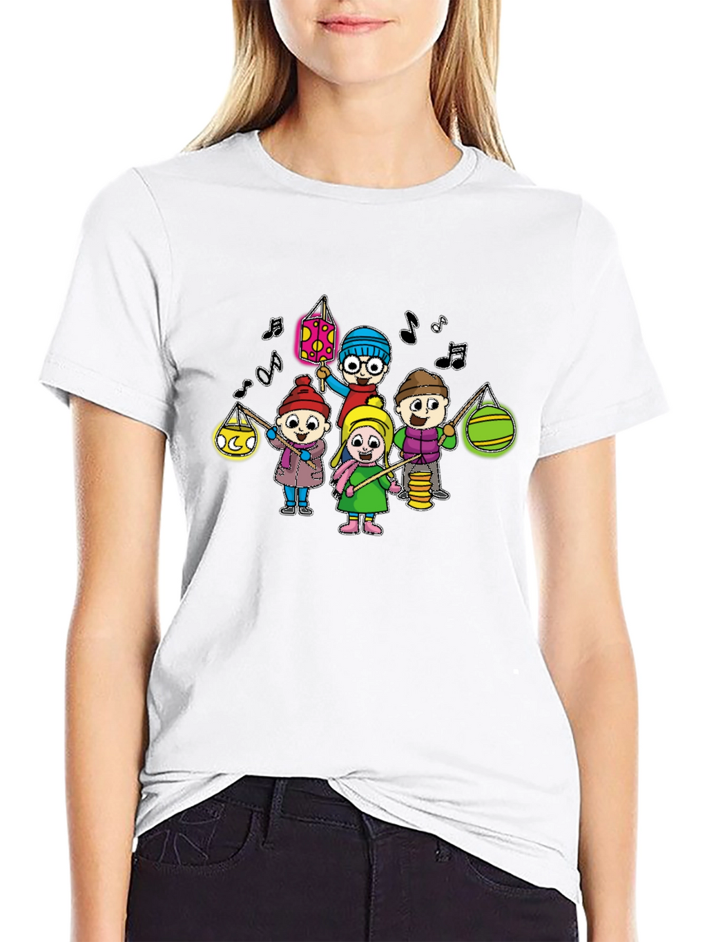 Cartoon Kids Lanterns T-Shirt