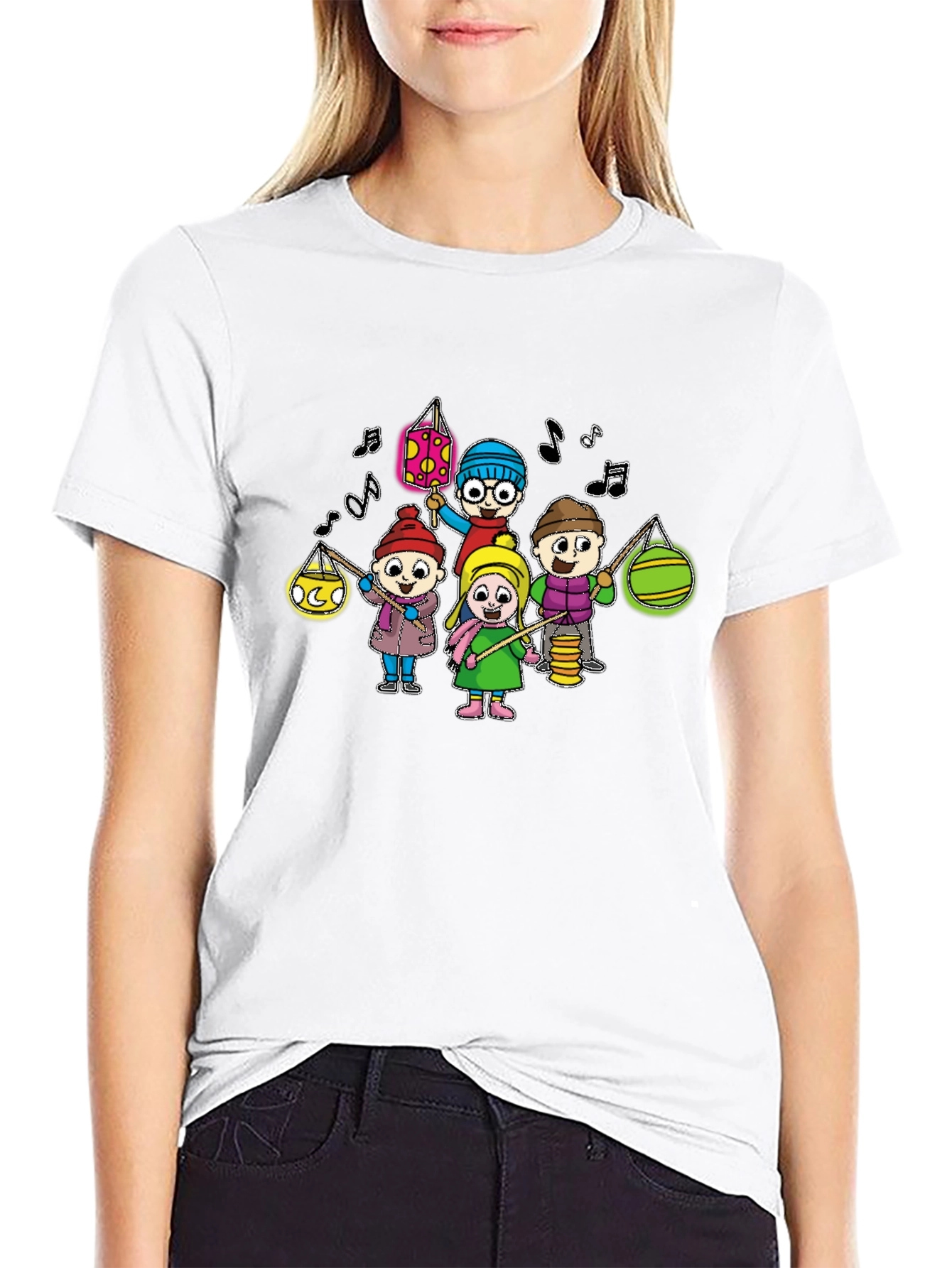 Cartoon Kids Lanterns T-Shirt