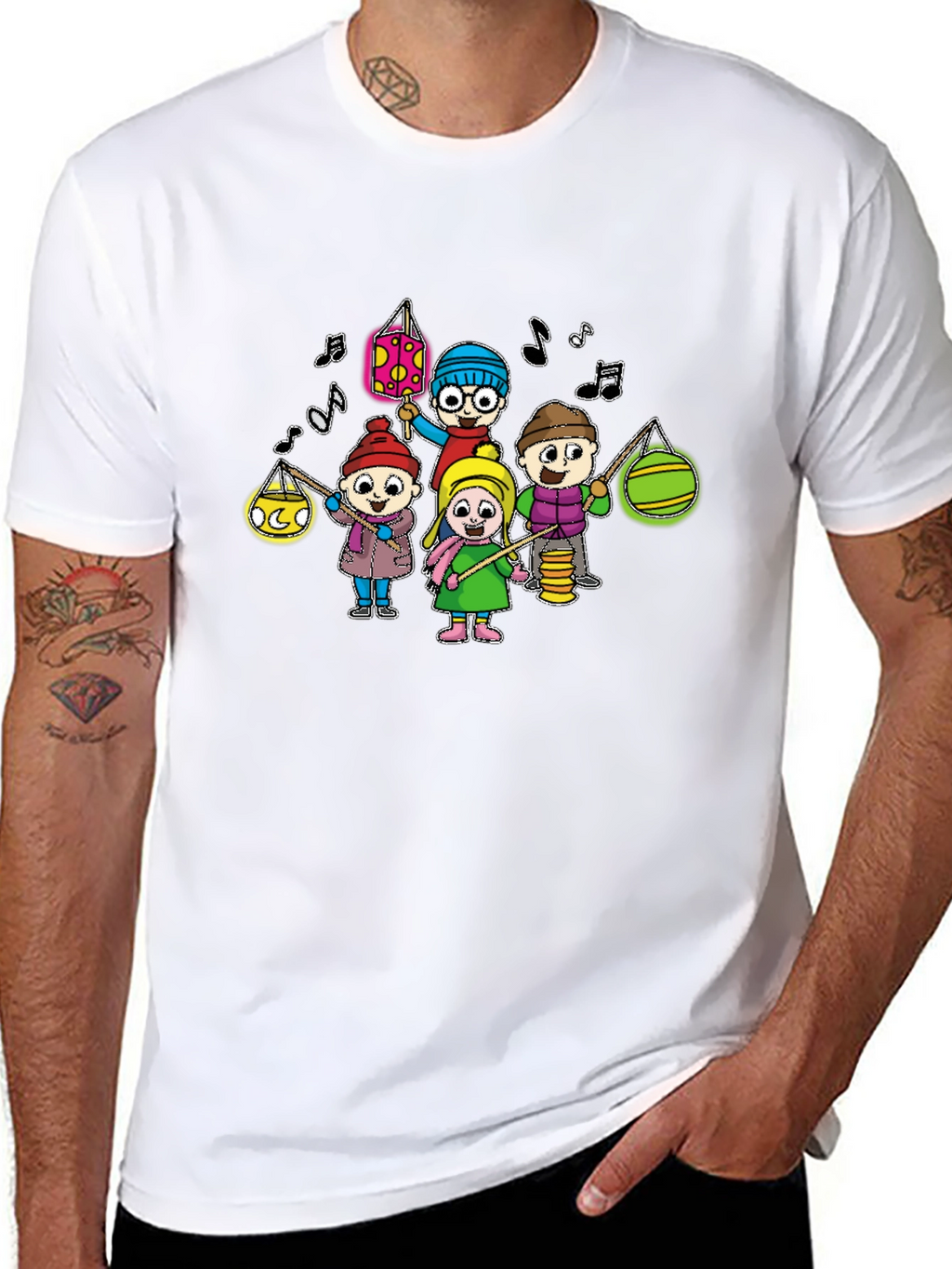 Cartoon Kids Lanterns T-Shirt