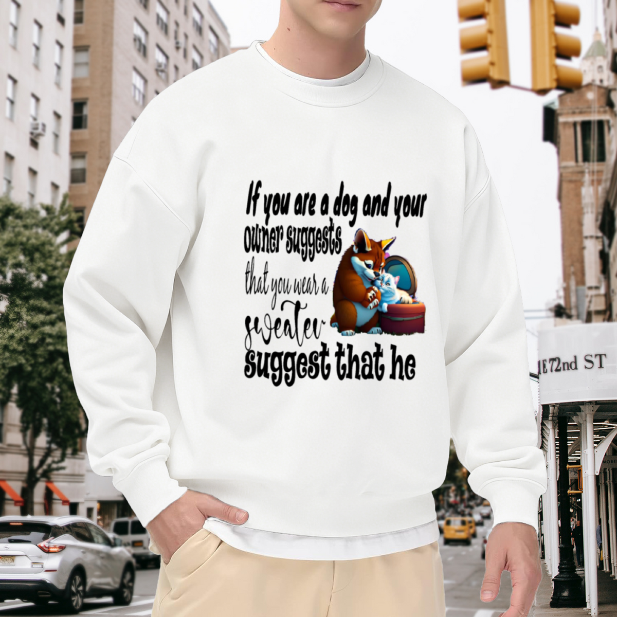 If You Are A Dog Funny Sweater Quote Crewneck Sweatshirt - Sarcastic Dog Lover Humor Pullover, Pet Parent Gift