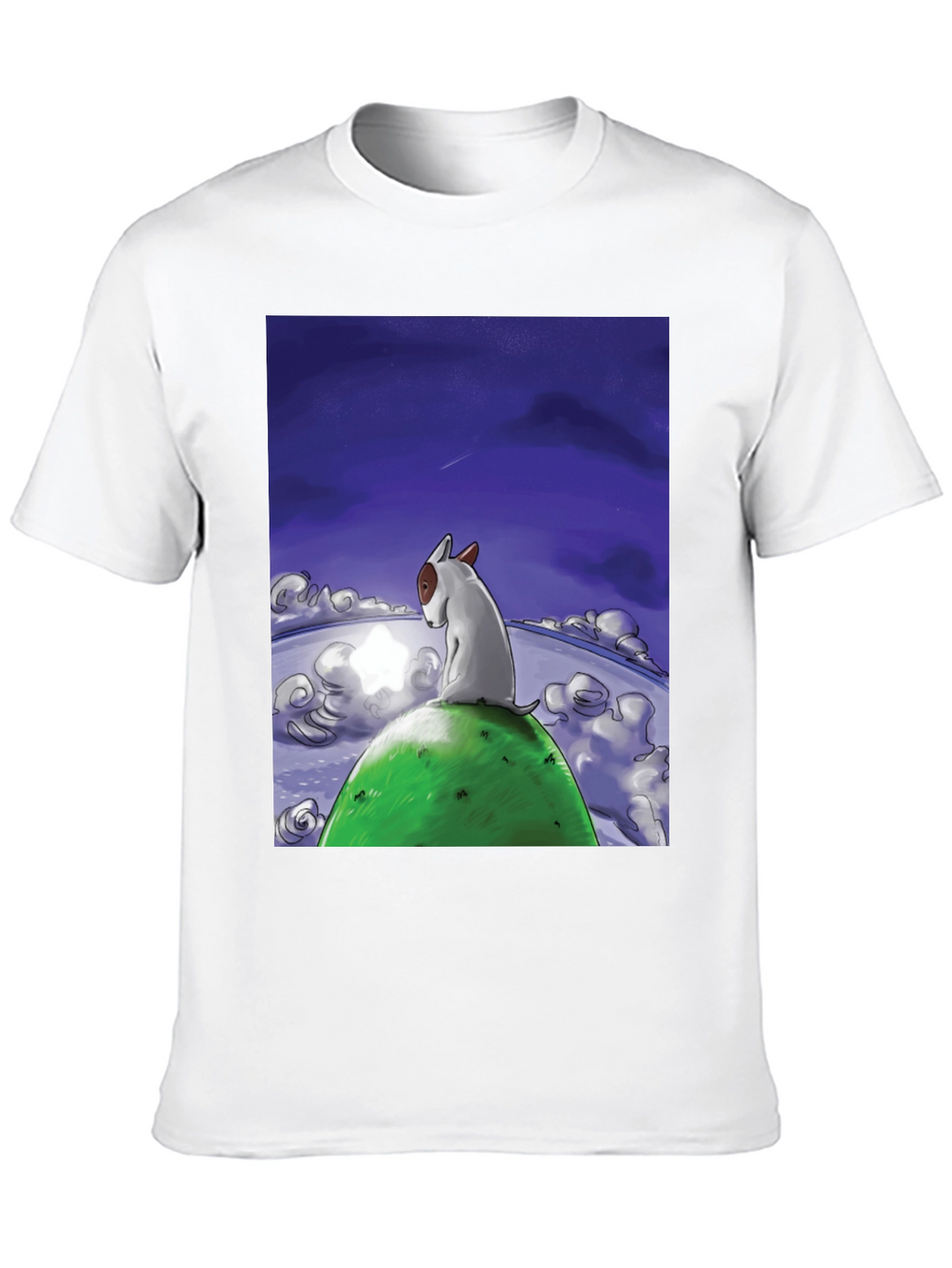 Dog Stargazing Tee - Bull Terrier Graphic Print