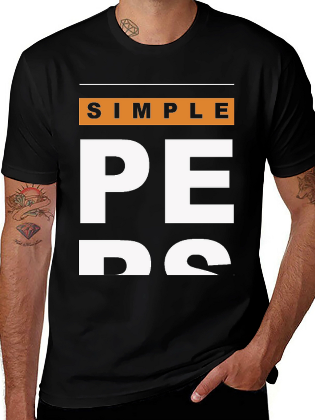Simple Pers Black T-Shirt - Casual Fashion