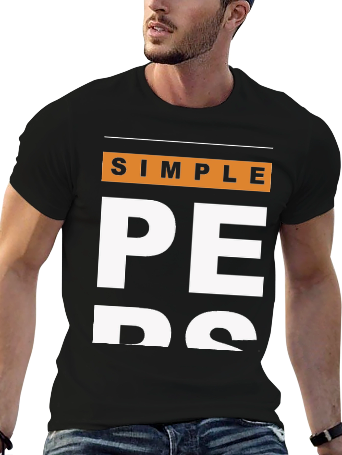 Simple Pers Black T-Shirt - Casual Fashion