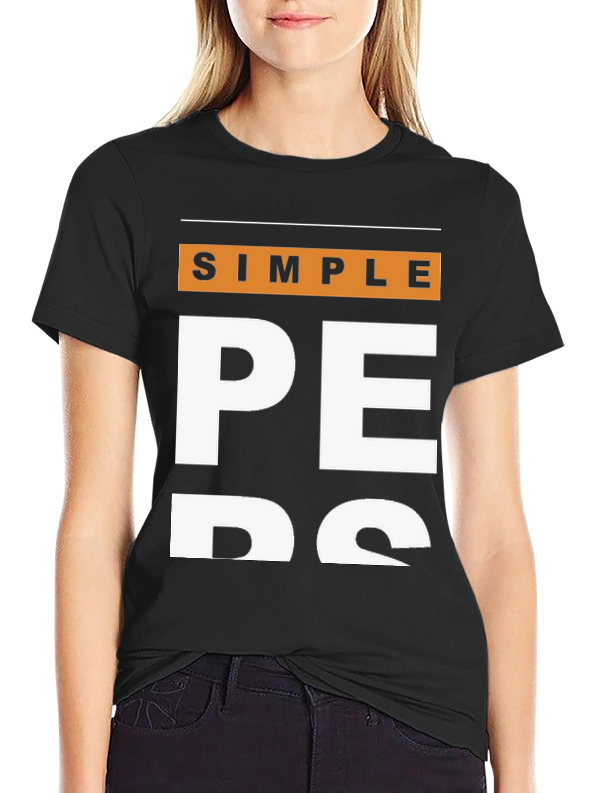 Simple Pers Black T-Shirt - Casual Fashion