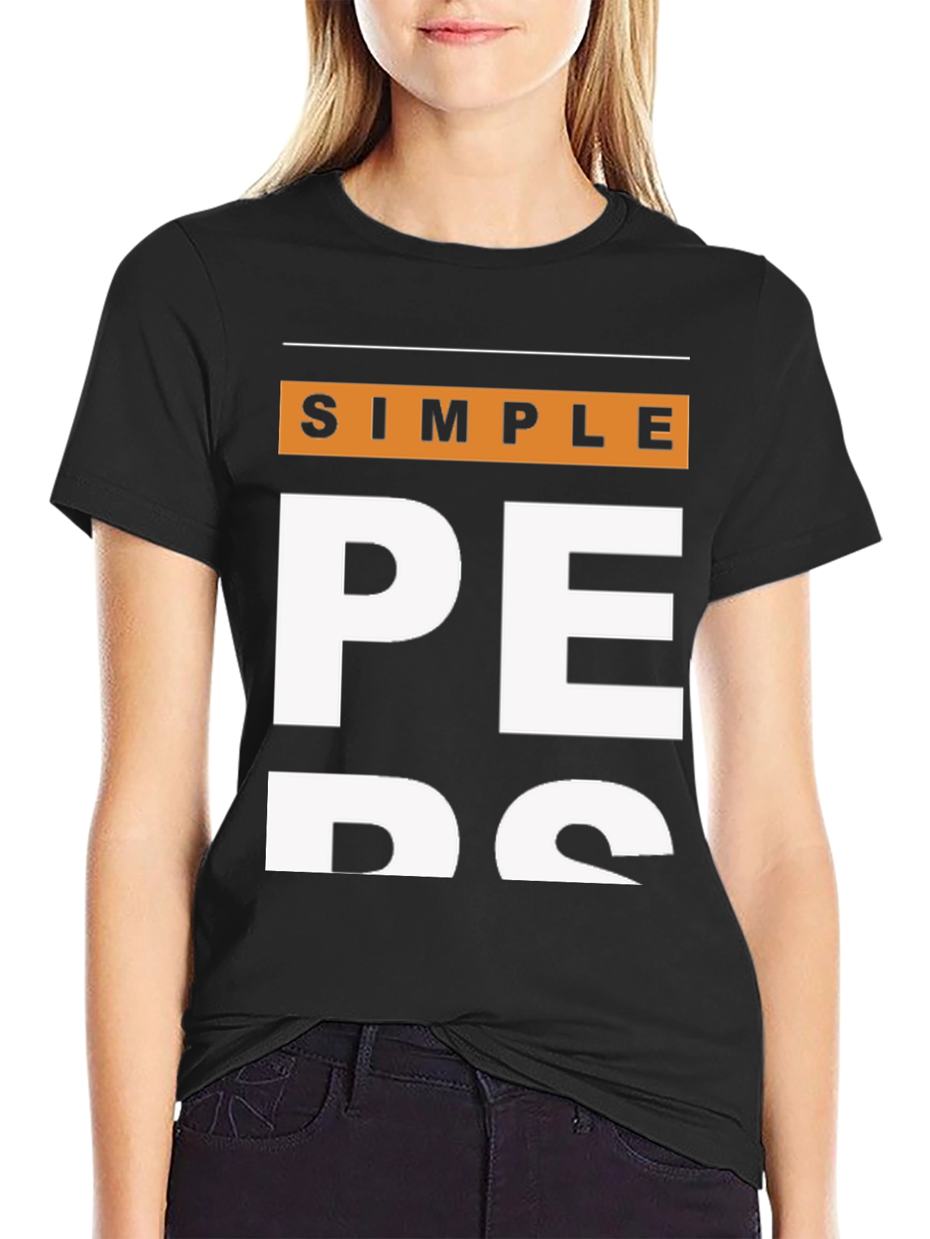 Simple Pers Black T-Shirt - Casual Fashion