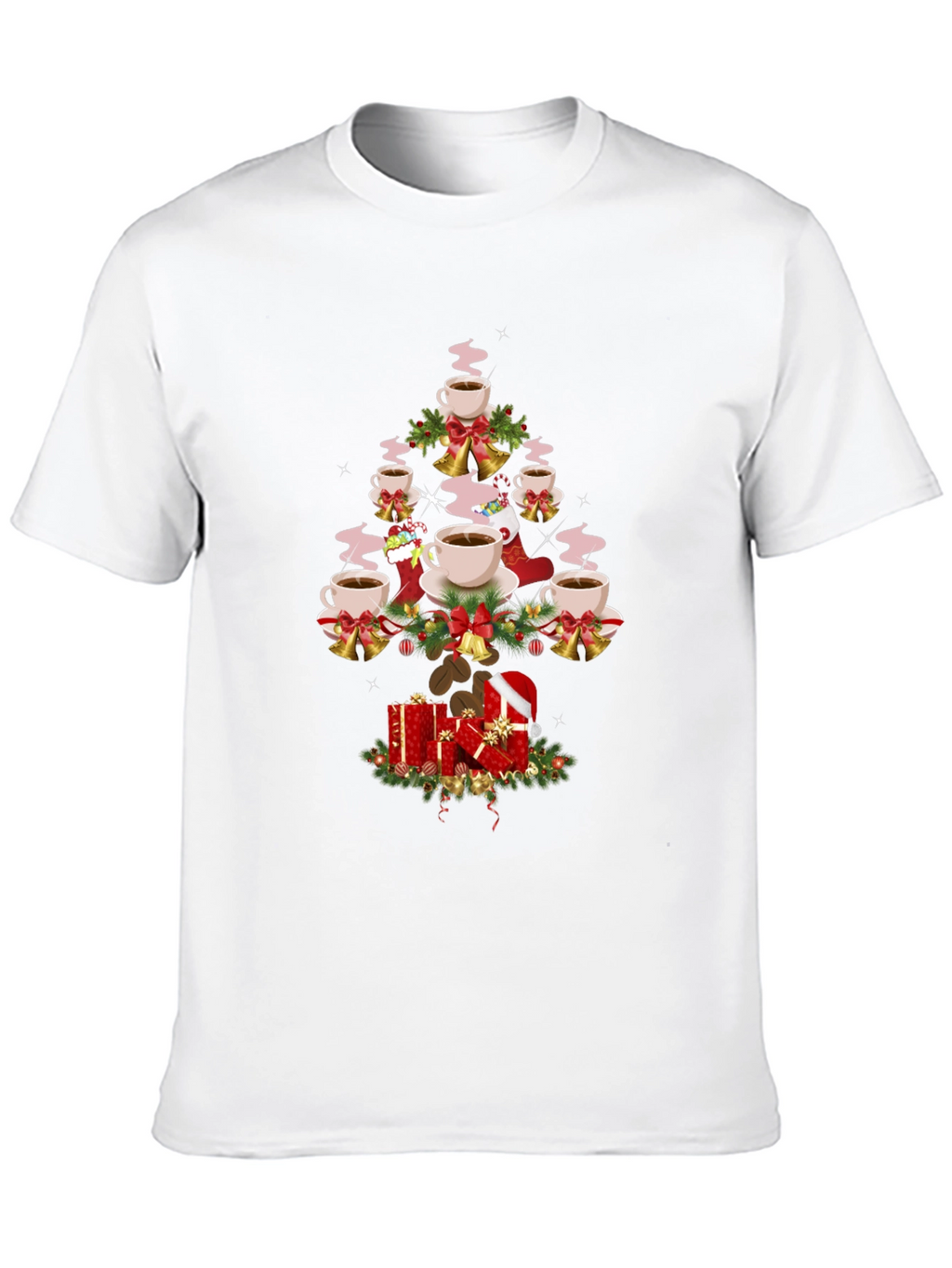 Coffee Christmas Tree Graphic T-Shirt